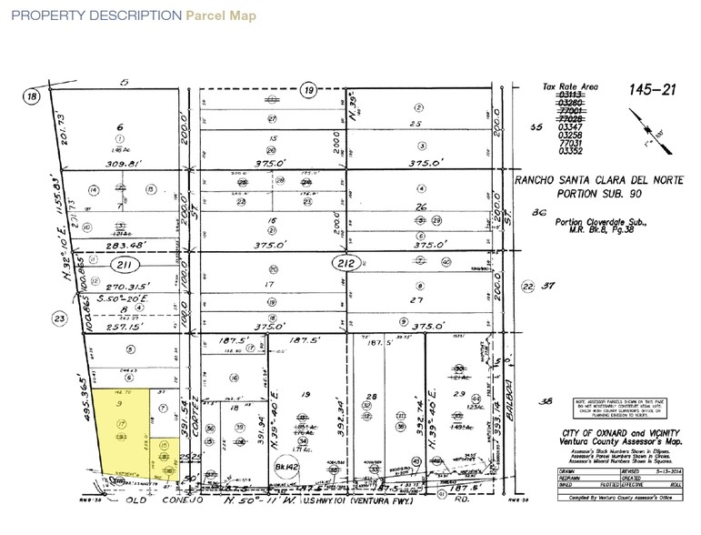 481 E Ventura Blvd, Oxnard, CA for lease - Plat Map - Image 3 of 5