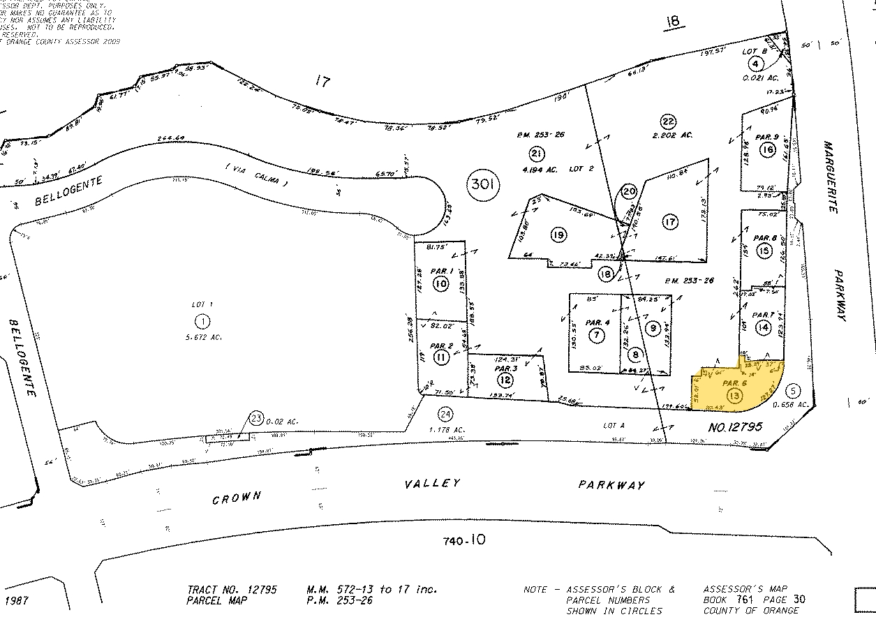 26391 Crown Valley Pky, Mission Viejo, CA for sale Plat Map- Image 1 of 1