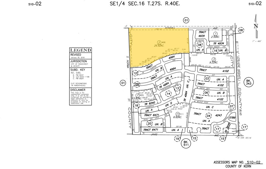 SE Corner Of Kendall & Norma, Ridgecrest, CA for sale - Plat Map - Image 2 of 8