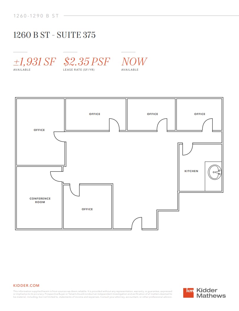 1290 B St, Hayward, CA for lease Floor Plan- Image 1 of 1
