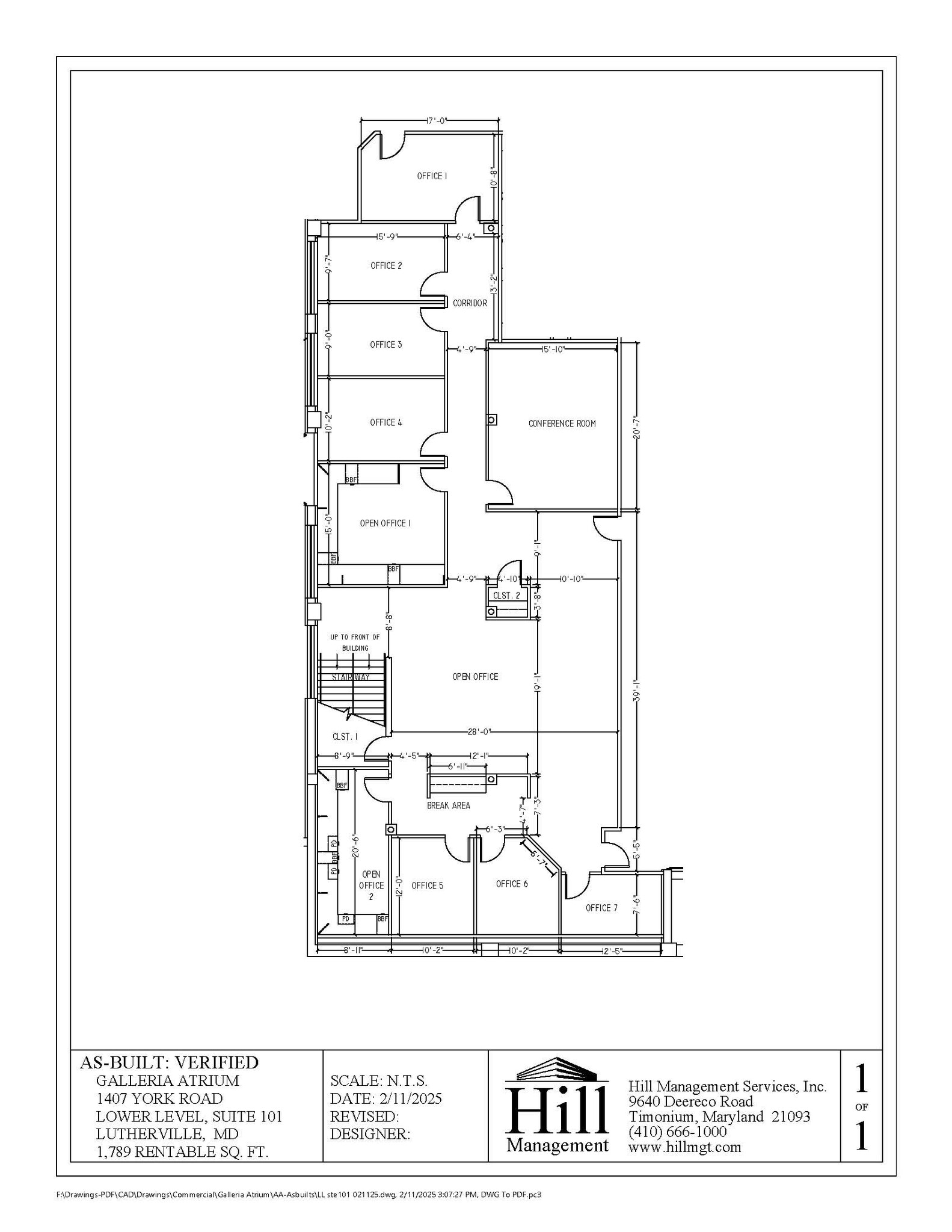 1407 York Rd, Lutherville, MD for lease Floor Plan- Image 1 of 1