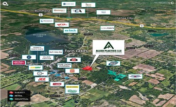 150 Holy Hill Rd, Twin Lakes, WI - aerial  map view