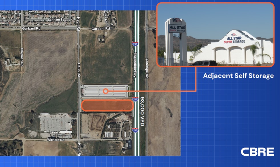 Haun Road & I-215, Menifee, CA for lease - Aerial - Image 2 of 2