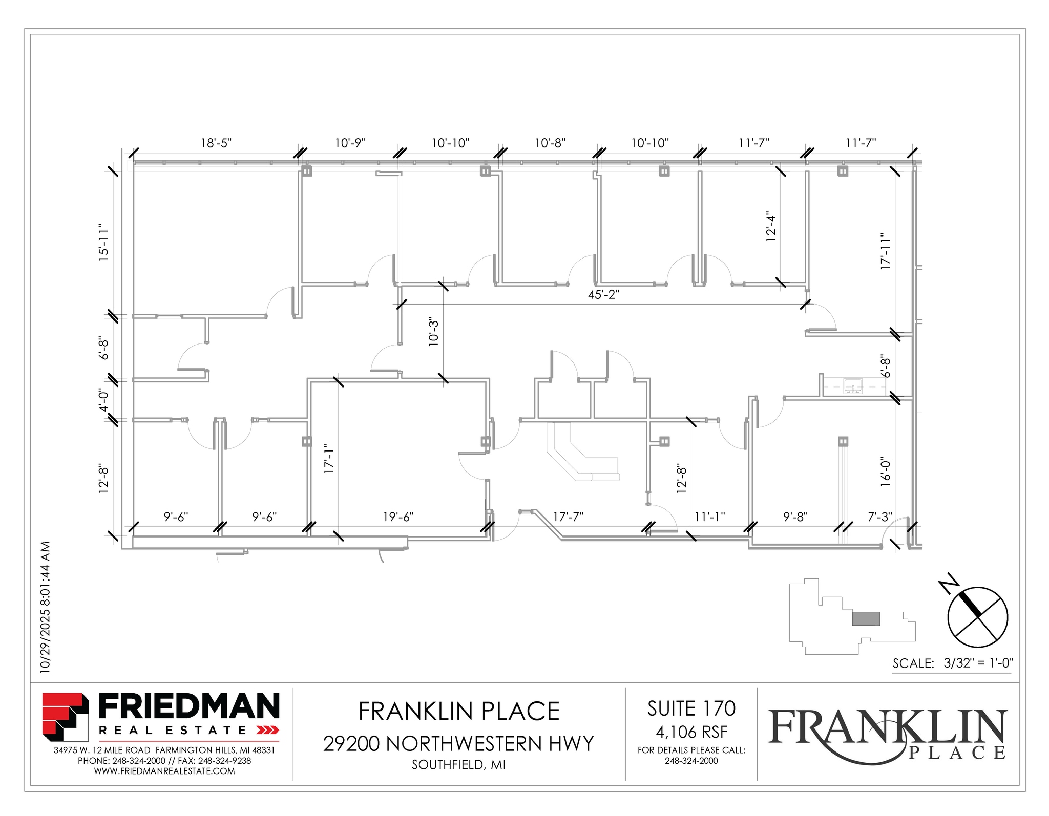 29200 Northwestern Hwy, Southfield, MI for lease Floor Plan- Image 1 of 2