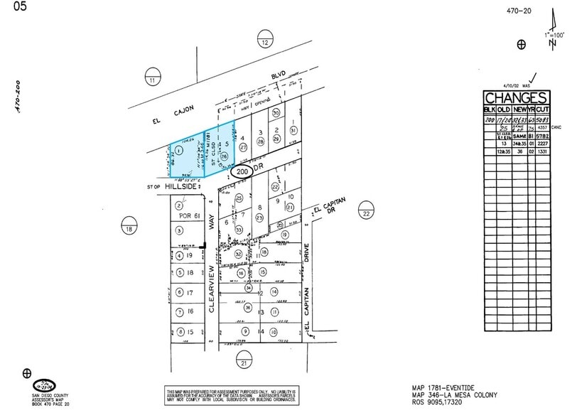 7893 El Cajon Blvd, La Mesa, CA for lease - Plat Map - Image 2 of 2