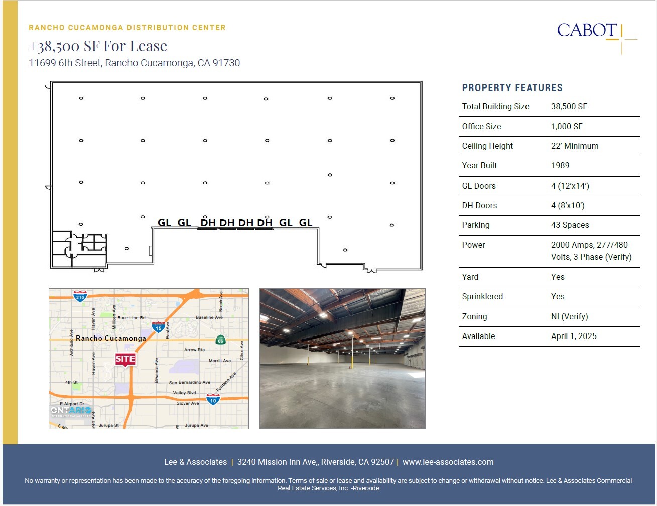 11699 6th St, Rancho Cucamonga, CA for lease Floor Plan- Image 1 of 1