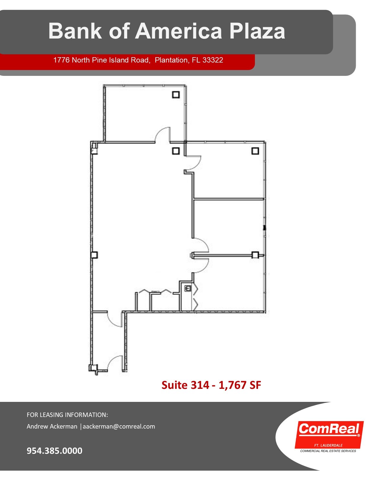 1776 N Pine Island Rd, Plantation, FL for lease Floor Plan- Image 1 of 1