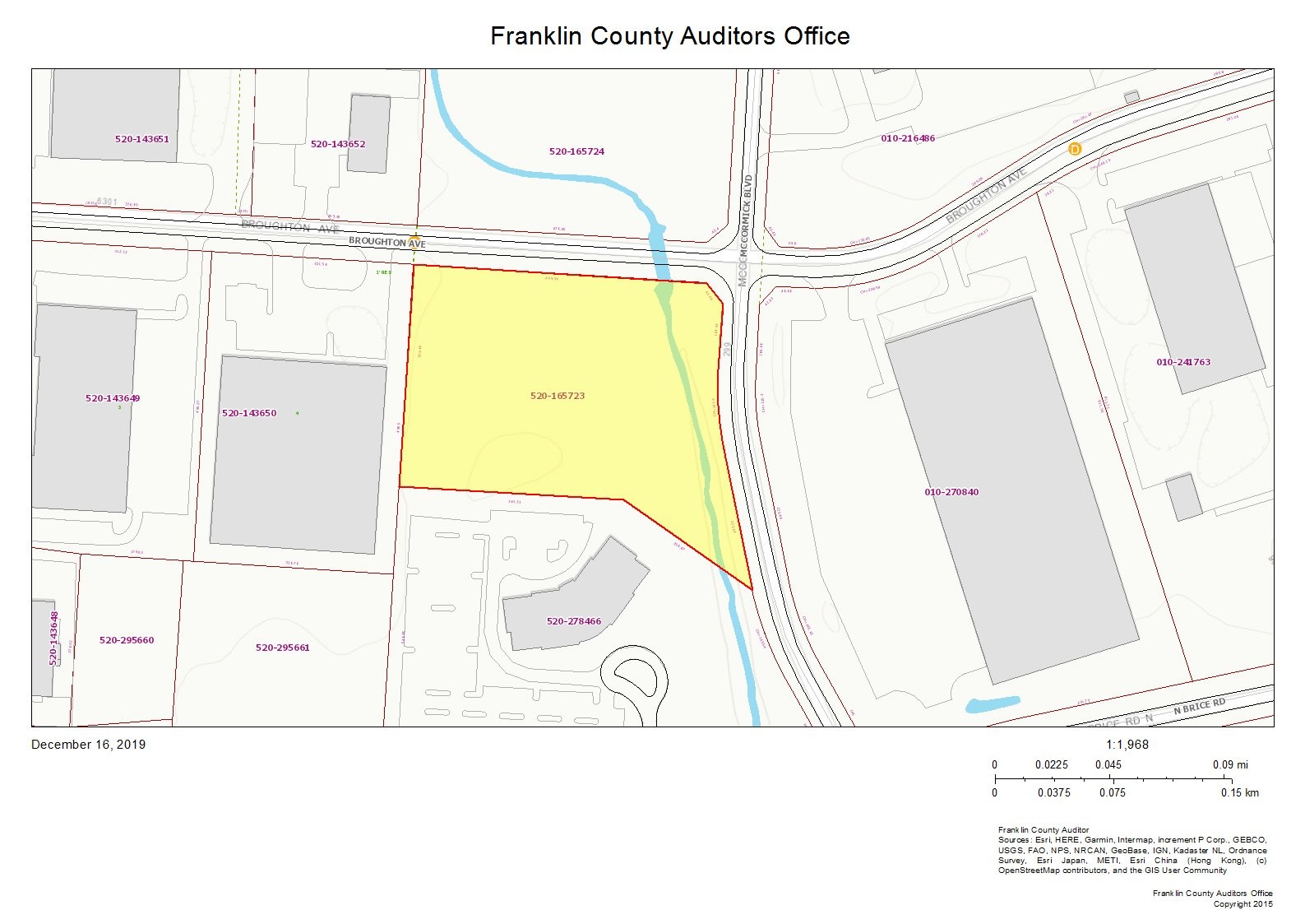 McCormick, Columbus, OH for sale Plat Map- Image 1 of 2