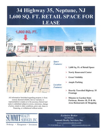 More details for 32-38 Rt-35, Neptune, NJ - Office/Retail, Retail for Lease