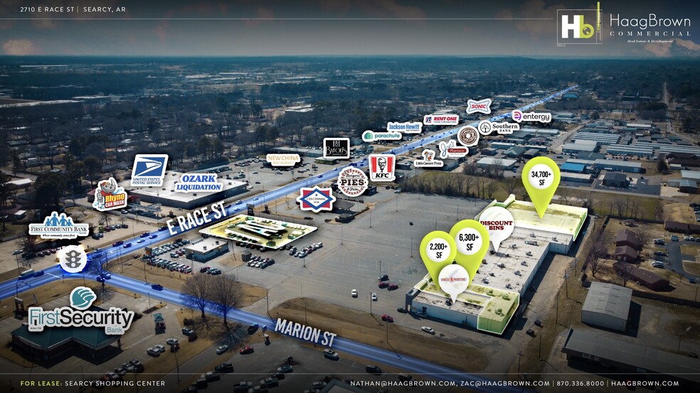 2702 E Race Ave, Searcy, AR for lease - Aerial - Image 3 of 4