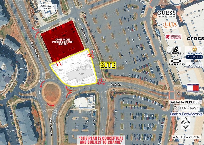 Searched Address: Dixie River Rd & Style Ln, Charlotte, NC for lease - Aerial - Image 3 of 4