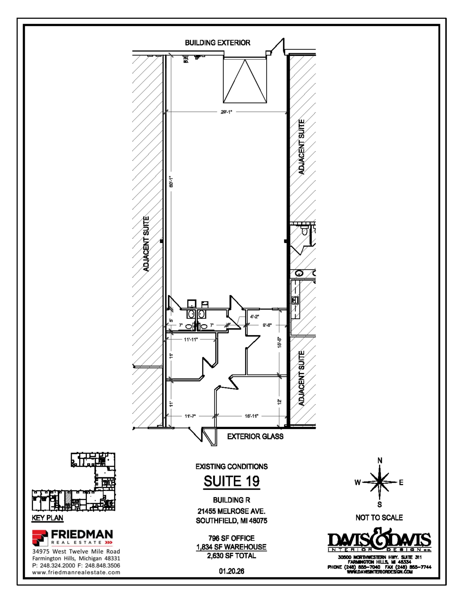 21455 Melrose Ave, Southfield, MI for lease Floor Plan- Image 1 of 2