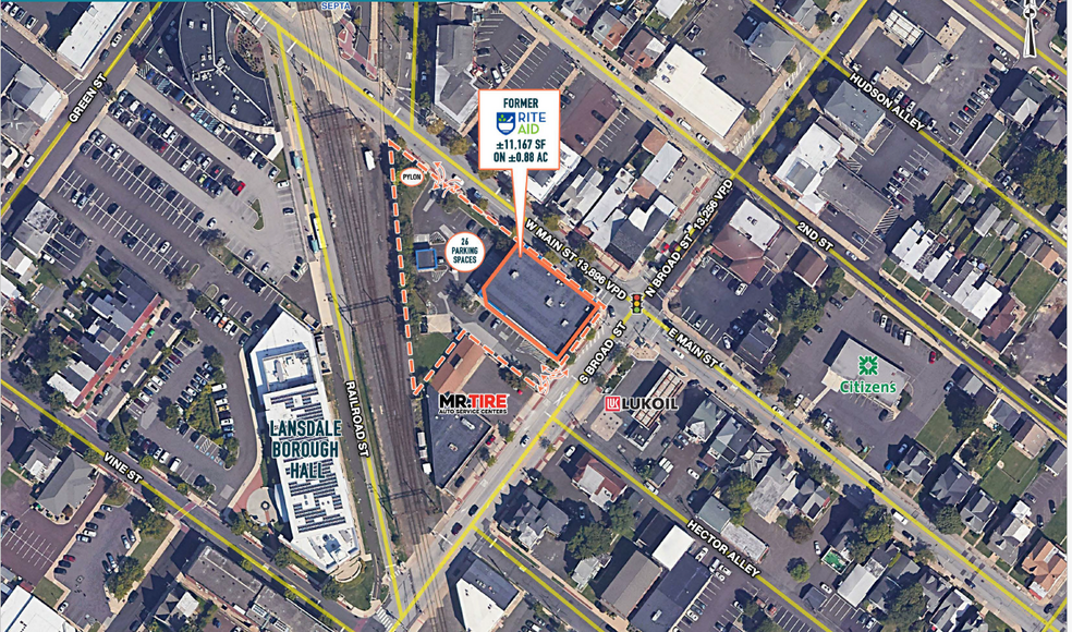 10 W Main St, Lansdale, PA for lease - Aerial - Image 2 of 3