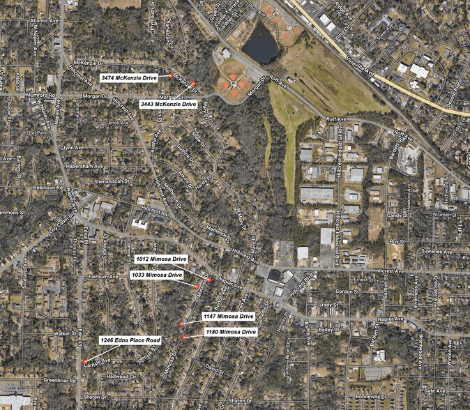 3192 Brownell Ave, Macon-Bibb, GA for sale - Aerial - Image 2 of 3