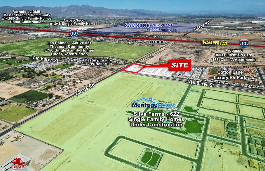 Citrus Rd and Van Buren, Goodyear, AZ for lease - Aerial - Image 2 of 4