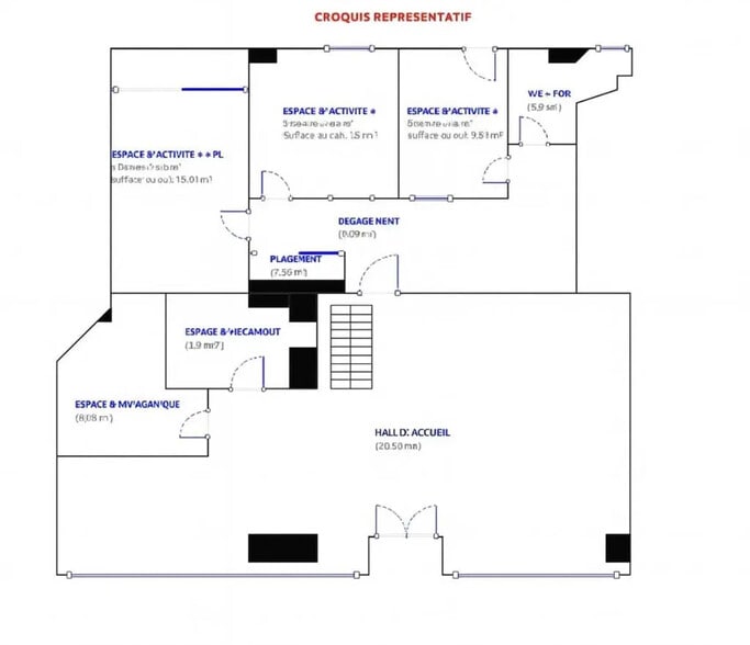 Retail in Pantin for lease - Floor Plan - Image 1 of 2