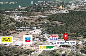 60 Boat Launch Rd, Pointblank, TX - aerial  map view