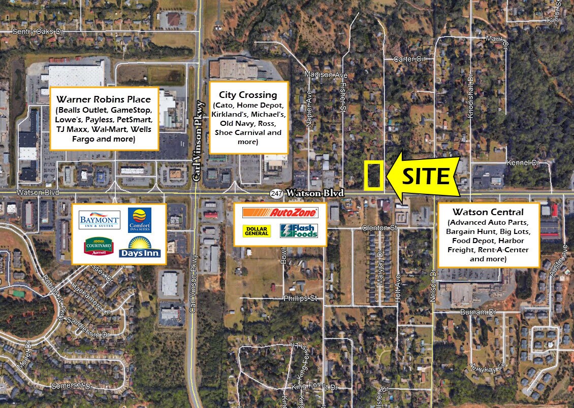 2400 Watson Blvd, Warner Robins, GA for sale Aerial- Image 1 of 3