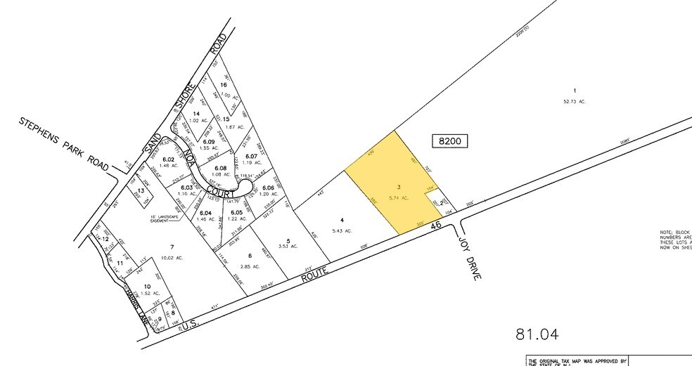 354 Route 46, Mount Olive, NJ for sale - Plat Map - Image 2 of 2