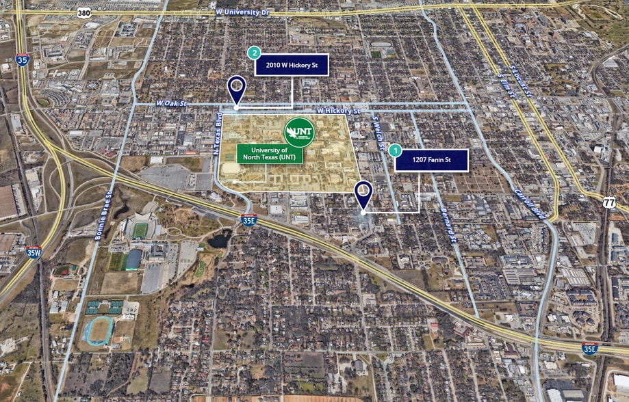 UNT Development Lots portfolio of 2 properties for sale on LoopNet.com - Aerial - Image 1 of 6