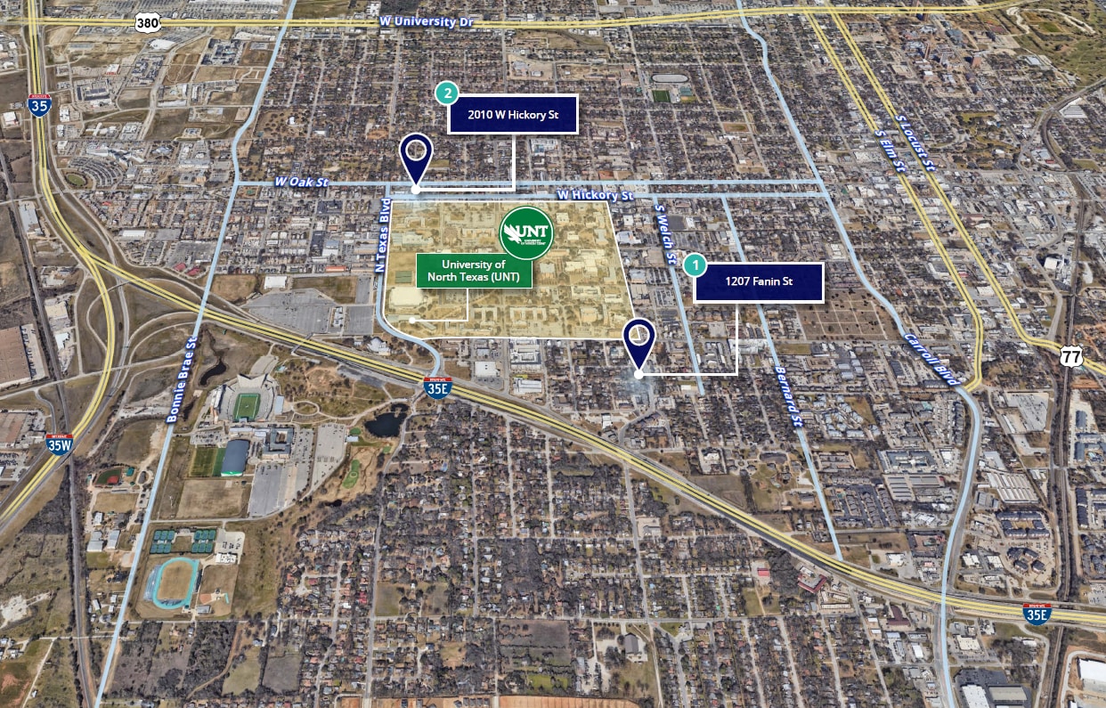 UNT Development Lots portfolio of 2 properties for sale on LoopNet.com Aerial- Image 1 of 7