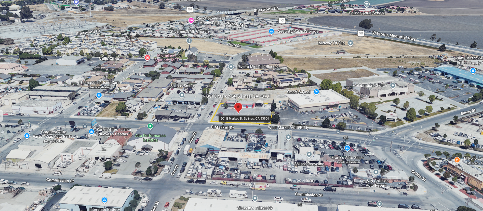 301 E Market St, Salinas, CA for lease Aerial- Image 1 of 14