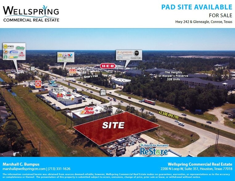 Hwy 242 & Glen Eagle Dr, Conroe, TX for sale - Building Photo - Image 1 of 1