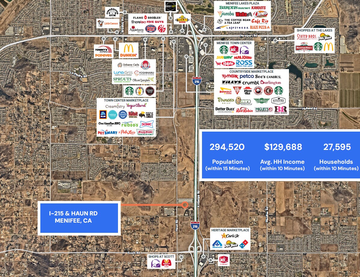 Haun Road & I-215, Menifee, CA for lease Aerial- Image 1 of 3
