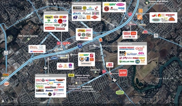 FM 725 and County Line, New Braunfels, TX - AERIAL map view - Image1