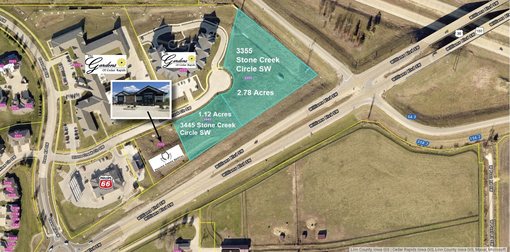 3355 & 3445 Stone Creek Cir SW, Cedar Rapids, IA for sale Aerial- Image 1 of 1