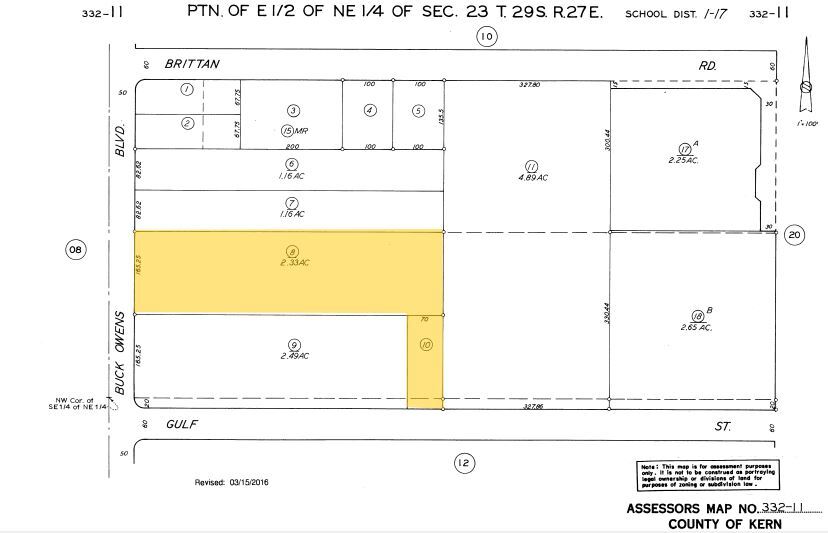 3824 Buck Owens Blvd, Bakersfield, CA for lease - Plat Map - Image 2 of 2