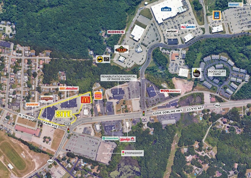 1400-1450 Park Ave, Woonsocket, RI for lease - Aerial - Image 2 of 4