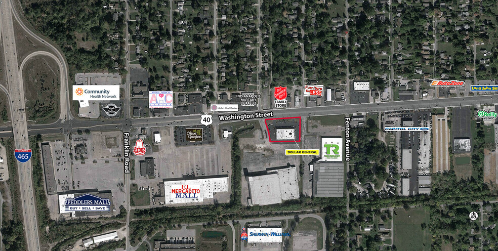 8311-8323 E Washington St, Indianapolis, IN for lease - Aerial - Image 2 of 3