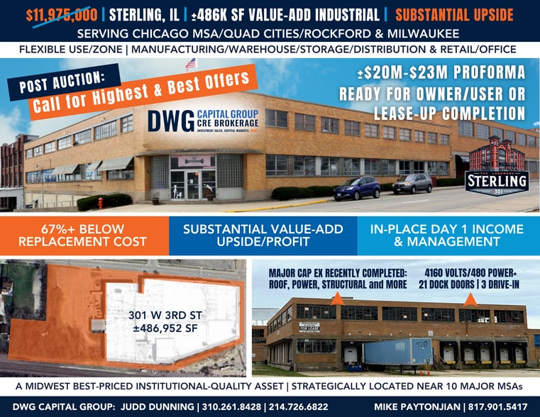 301 W 3rd St, Sterling, IL for sale - Building Photo - Image 1 of 23