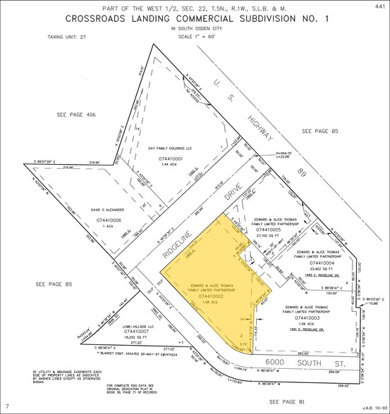 1483 E Ridgeline Dr, Ogden, UT for lease - Plat Map - Image 2 of 4