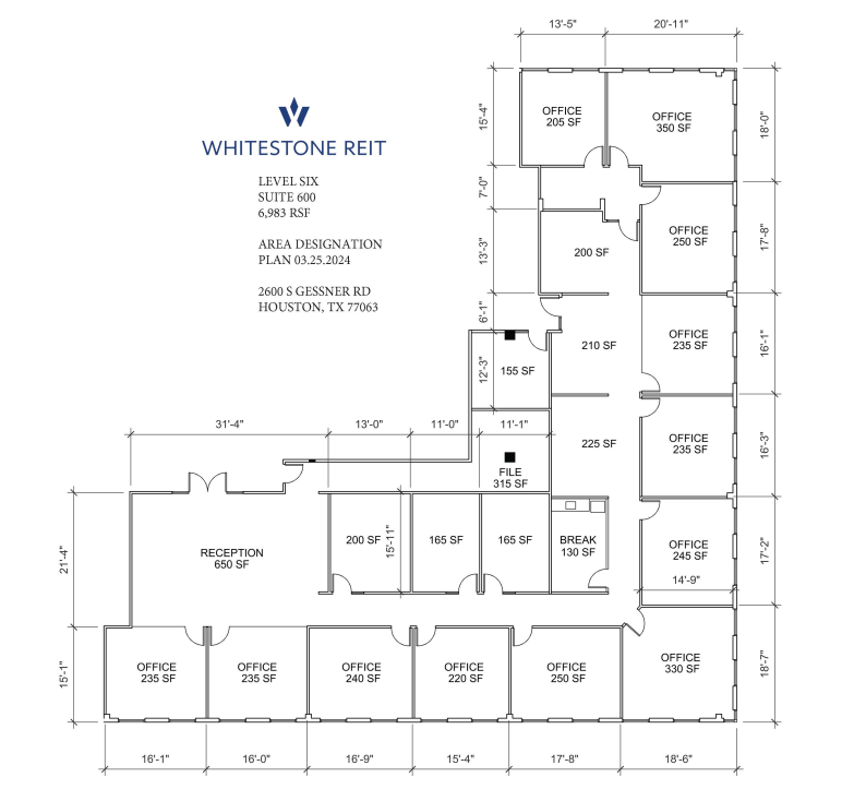 2600 S Gessner Rd, Houston, TX for lease Floor Plan- Image 1 of 1