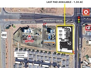 University Dr & Ellsworth Rd, Mesa, AZ - AERIAL  map view - Image1