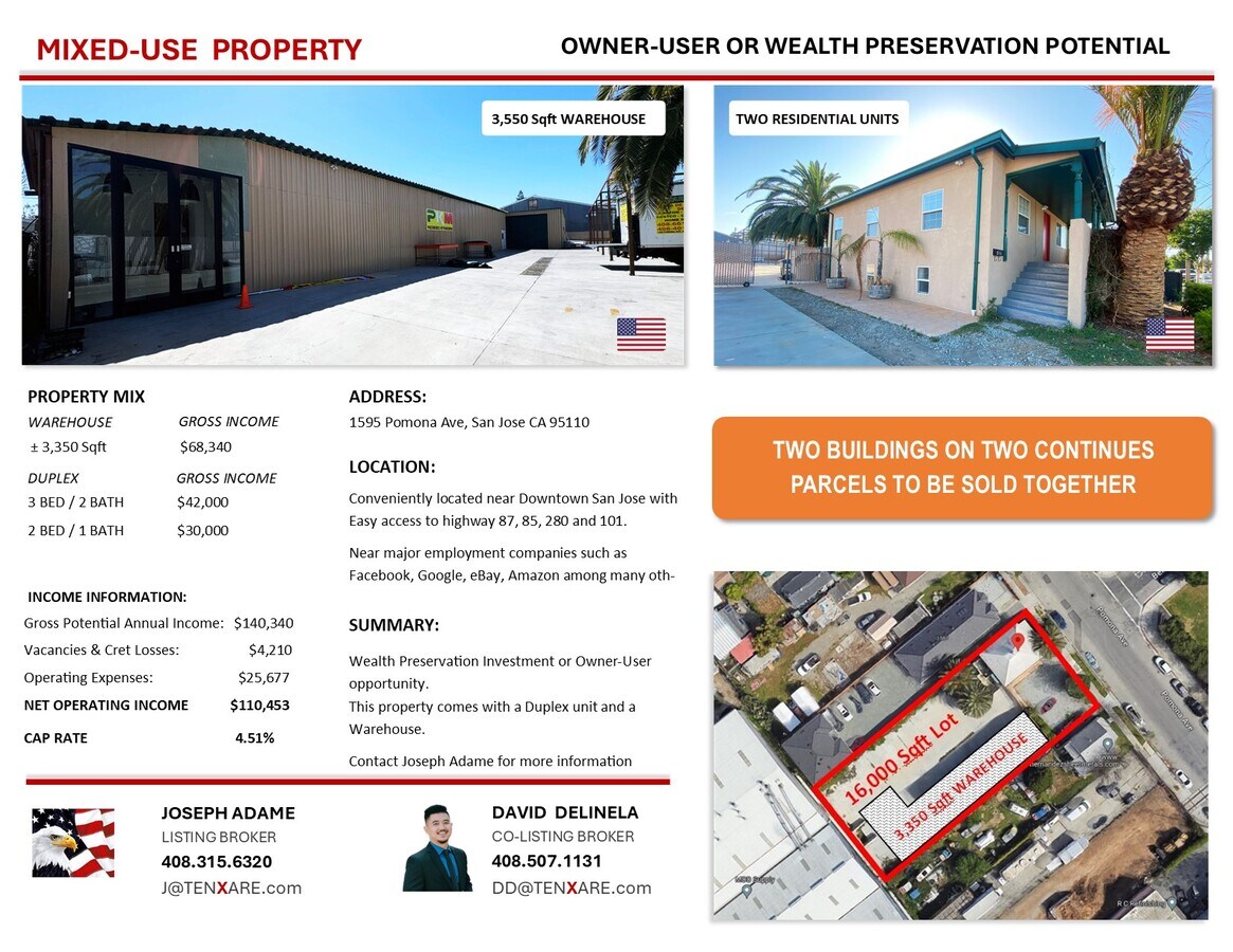 1595 Pomona Ave, San Jose, CA 95110 Industrial for Sale