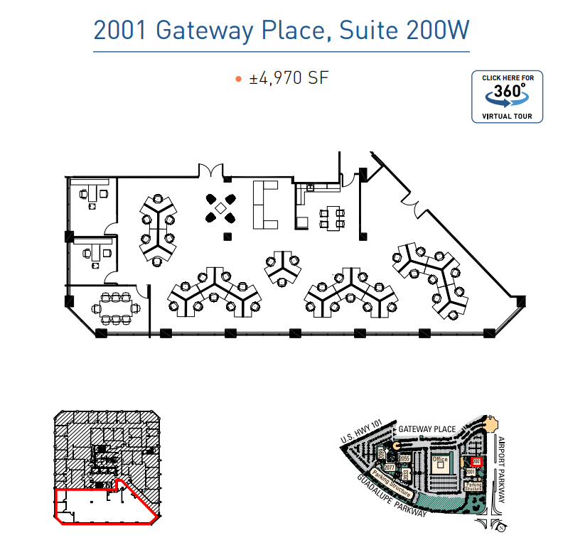 2001 Gateway Pl, San Jose, CA for lease Floor Plan- Image 1 of 1