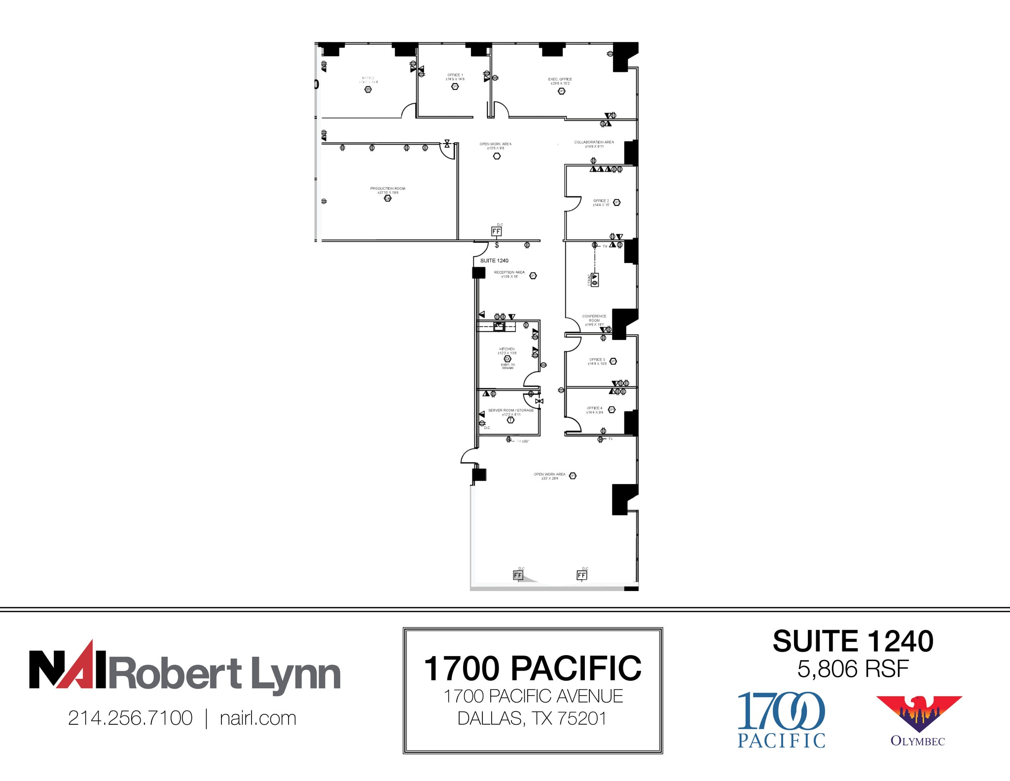 1700 Pacific Ave, Dallas, TX for lease Floor Plan- Image 1 of 2
