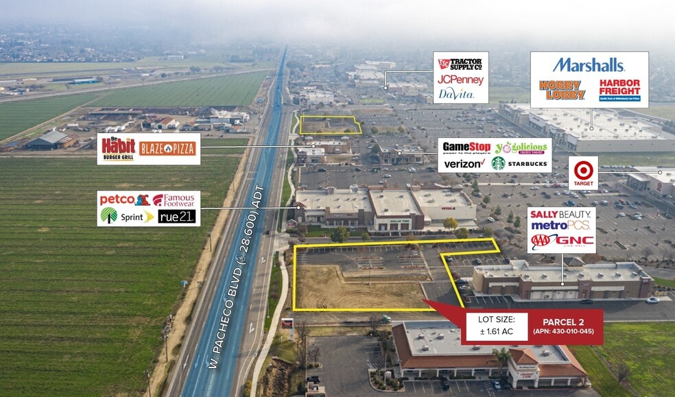 Swc Pacheco Boulevard & Ortigalita Rd, Los Banos, CA for lease - Aerial - Image 3 of 5