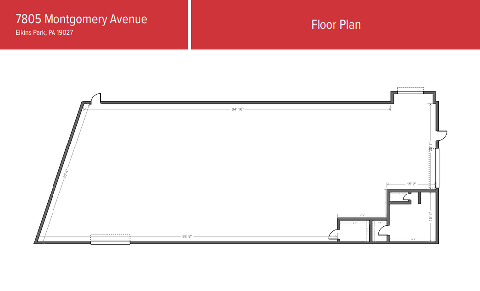 7805 Montgomery Ave, Elkins Park, PA for lease - Floor Plan - Image 2 of 2