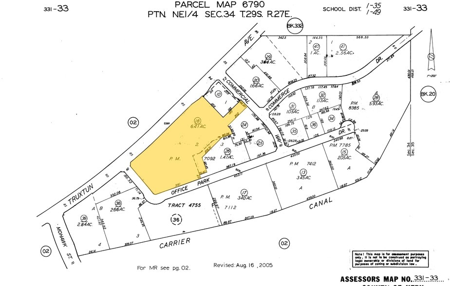 5385-5397 Truxtun Ave, Bakersfield, CA for lease - Plat Map - Image 2 of 3