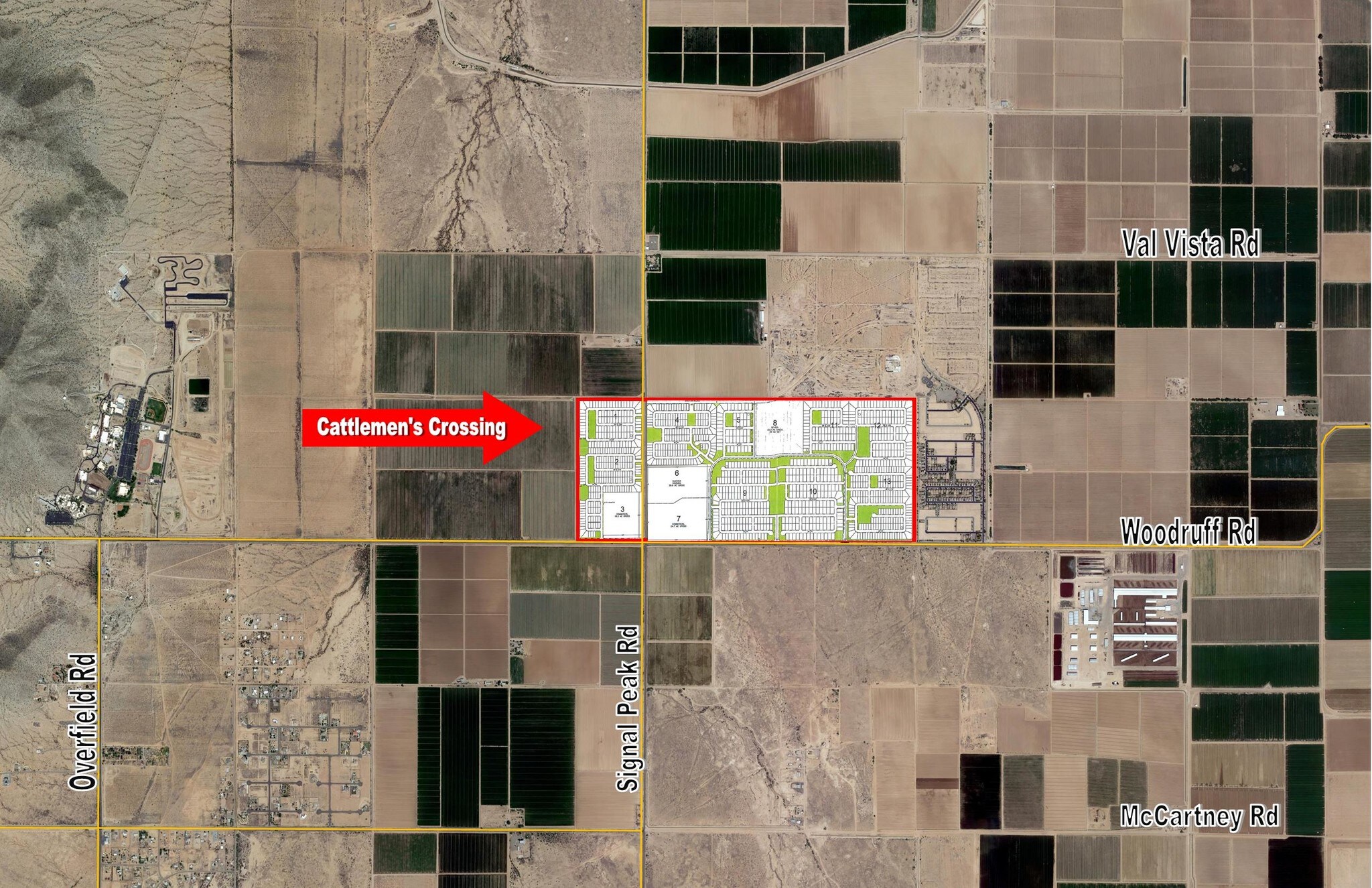 NEC & NWC Woodruff Rd, Coolidge, AZ for sale Aerial- Image 1 of 1