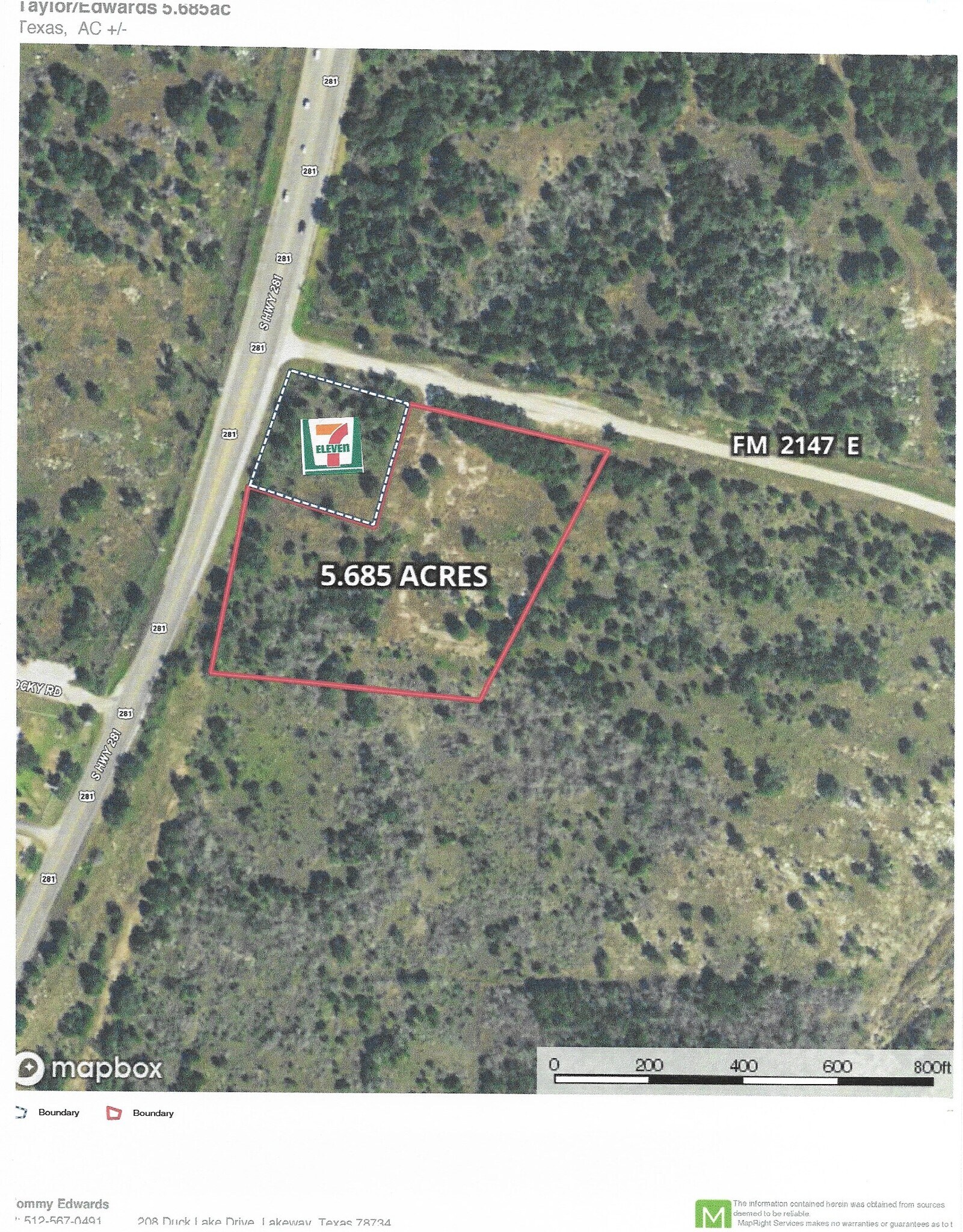 US HWY 281, Marble Falls, TX 78654 5.685 Acre Corner Wrap "7ELEVEN