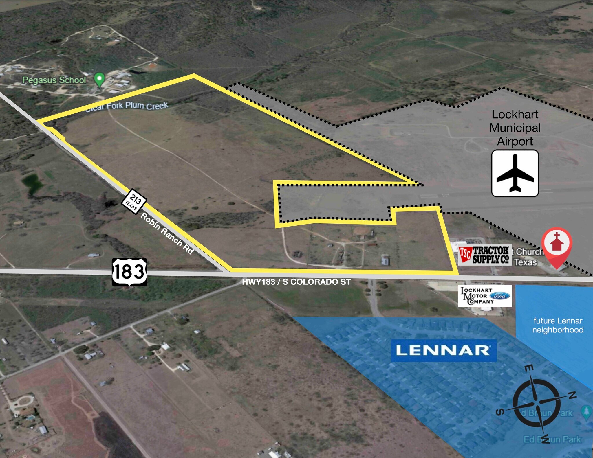 2515 183 Hwy, Lockhart, TX for sale Aerial- Image 1 of 4