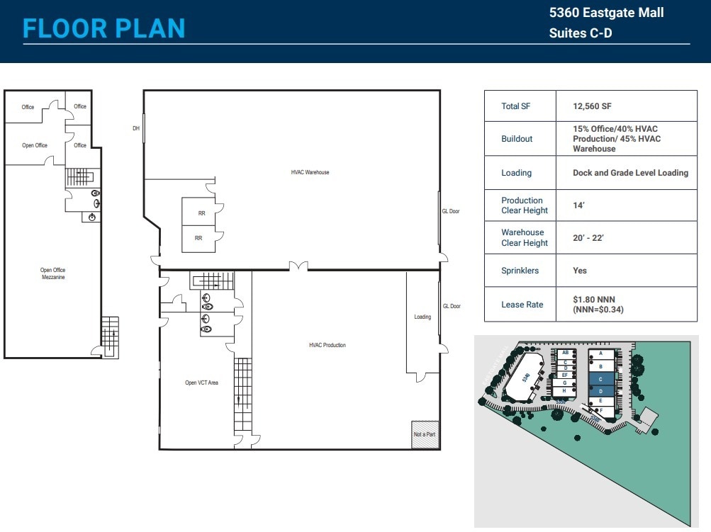 5340 Eastgate Mall, San Diego, CA for lease Floor Plan- Image 1 of 1