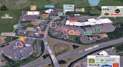 225 Columbia Mall Dr, Bloomsburg, PA - aerial  map view