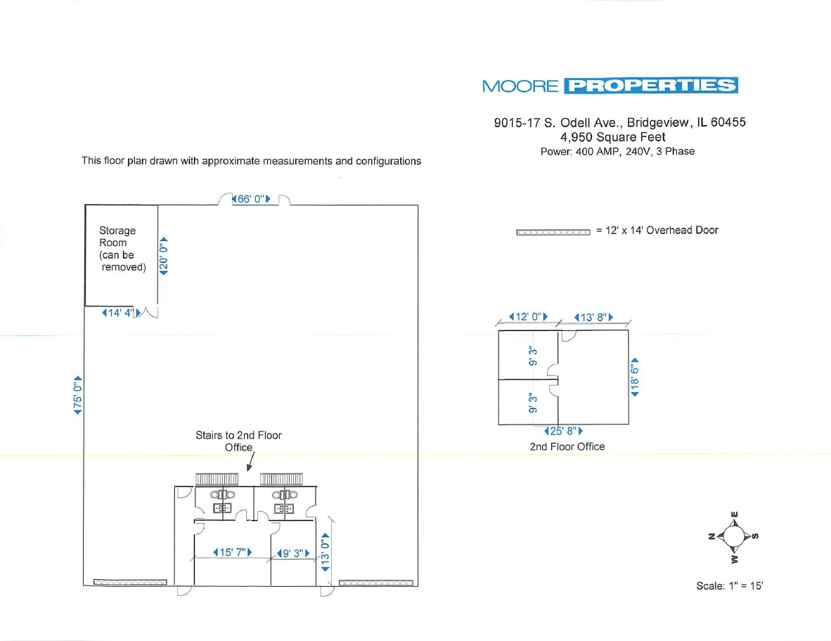 9003-9011 Odell Ave, Bridgeview, IL for lease Floor Plan- Image 1 of 2