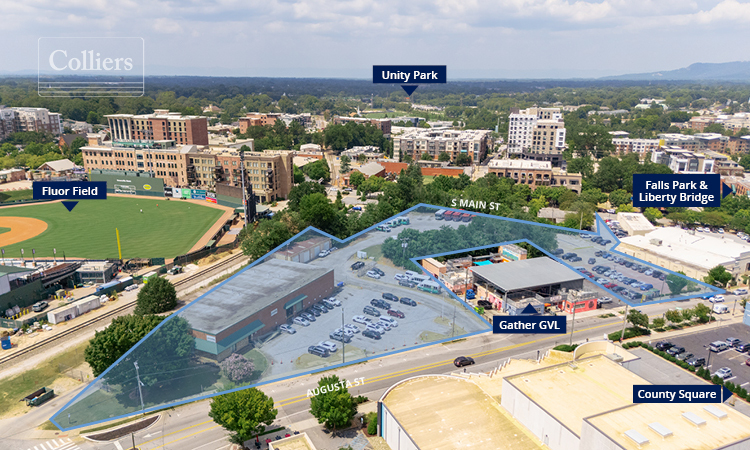 106 and 154 Augusta Street St, Greenville, SC for sale Aerial- Image 1 of 10